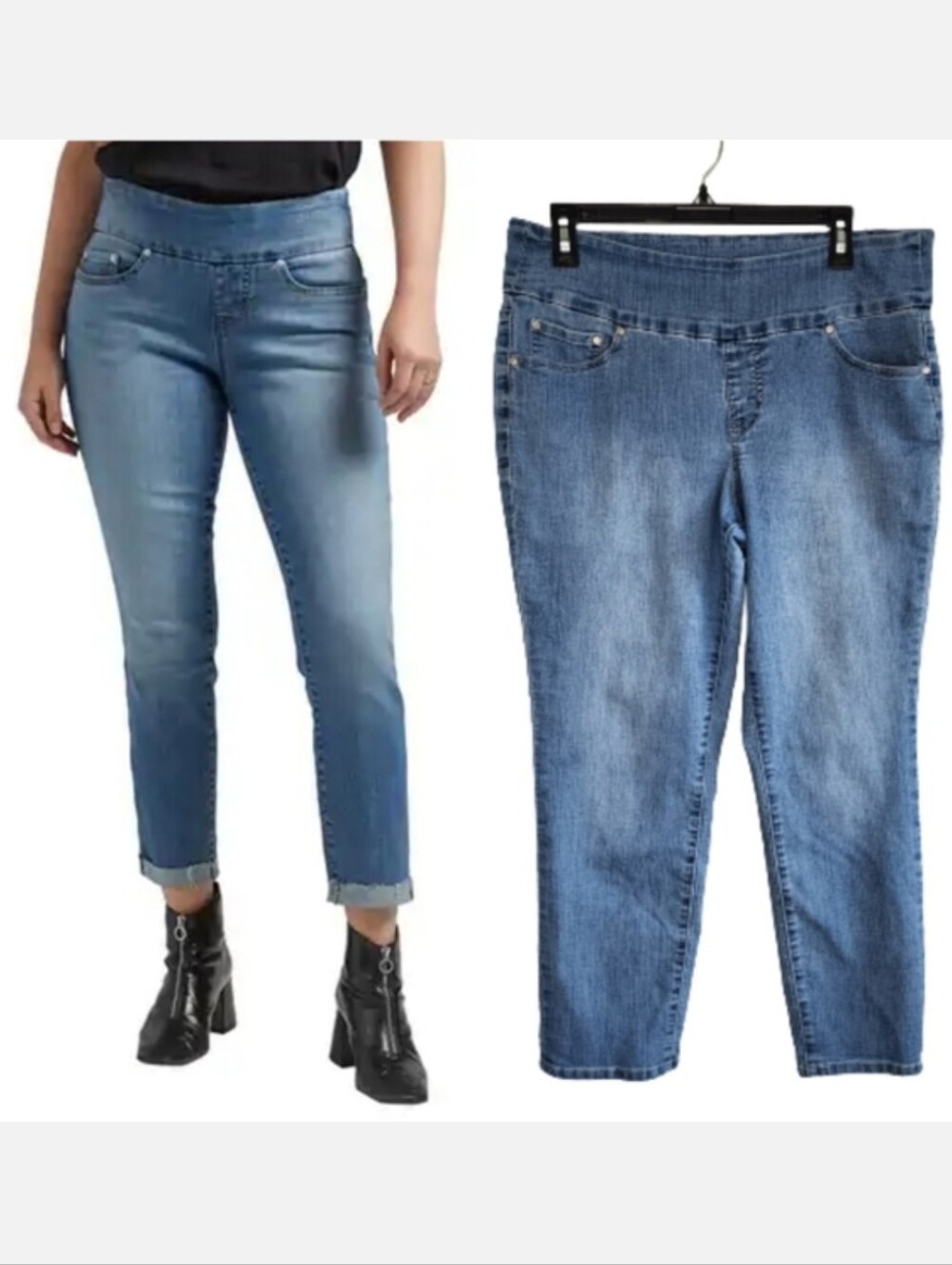 Jag Jeans Pull On Skinny Jeans highrise slim ankle jeans Women's size 14